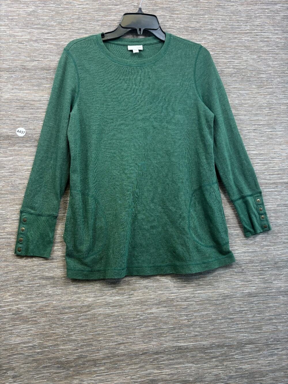 J Jill Knit Sweater Womens Size S Forrest Green Crew Neck Long Sleeve Super Soft